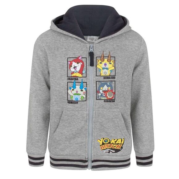 Yo-Kai Watch Boys Characters Full Zip Hoodie / Gray Melange - Picture 1 of 3